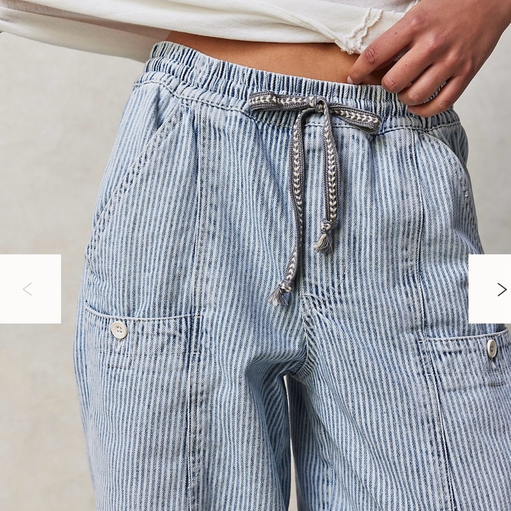 We the free/ free people bright eyed Striped Drawstring jeans